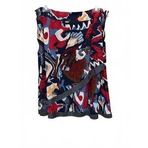 NEW 600 WEST women ikat faux wrap skirt in multi